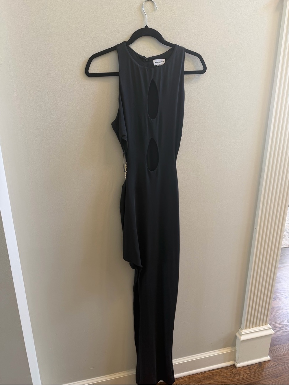superdown Black Backless Cutout Maxi Dress
